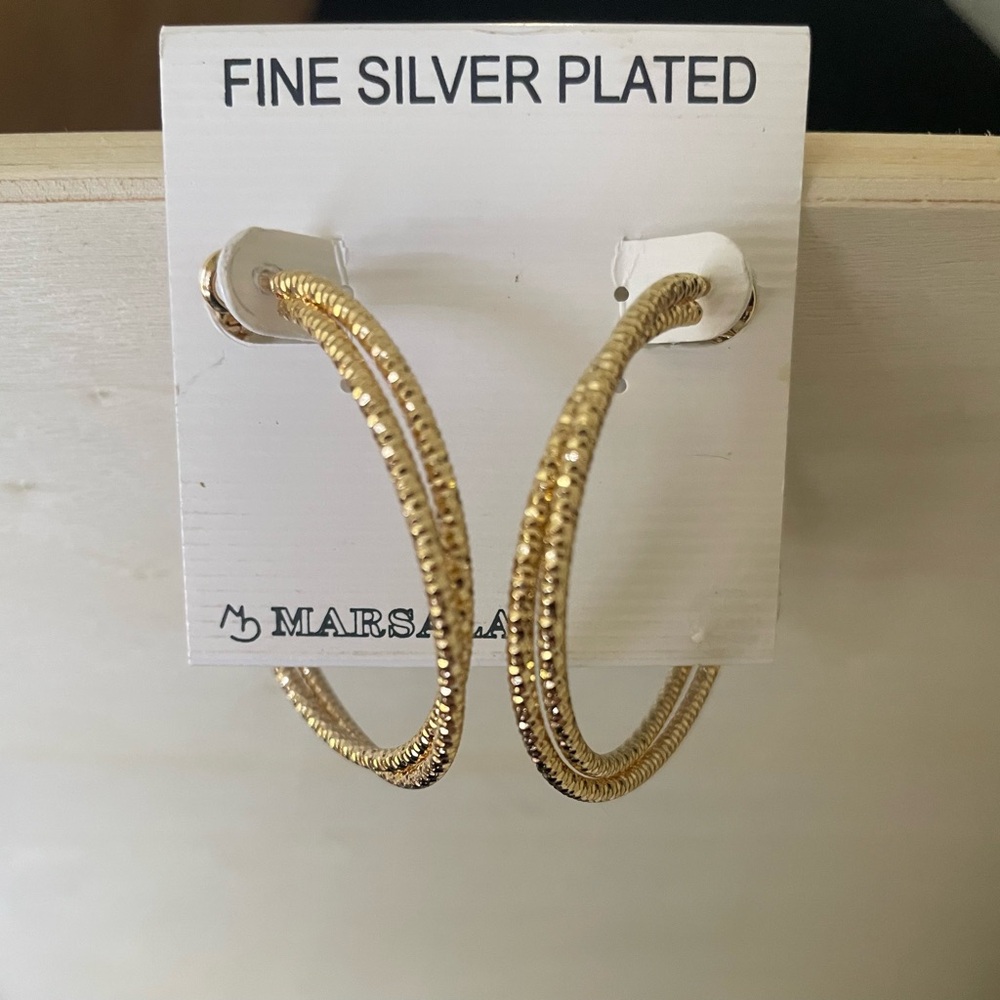 Marsala Gold Fine Silver Plated Hoop Earrings